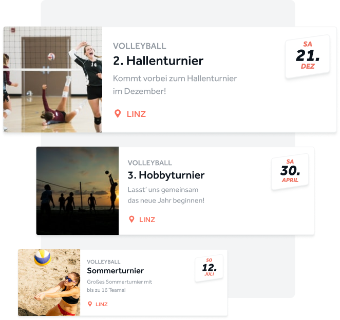 Beispiel von deinen Veranstaltungen kompakt auf einer Seite